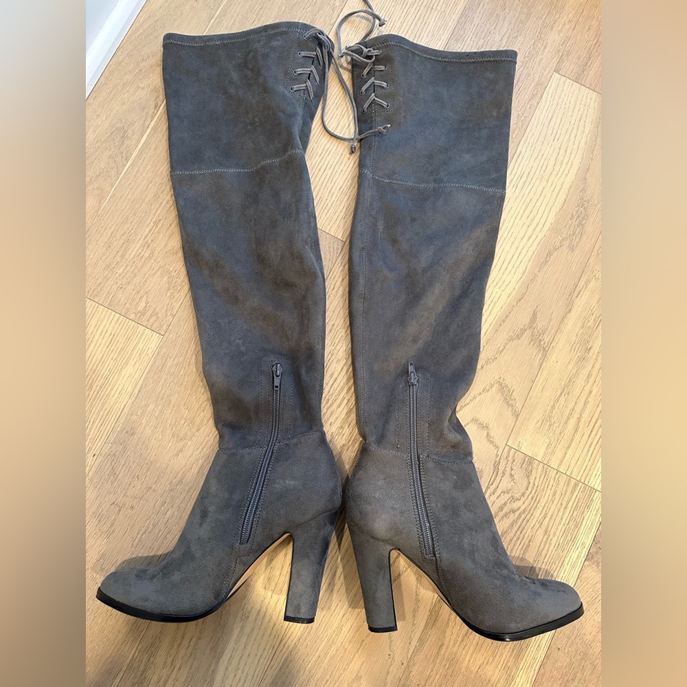 Vince Camuto grey thigh high boots, size 7M